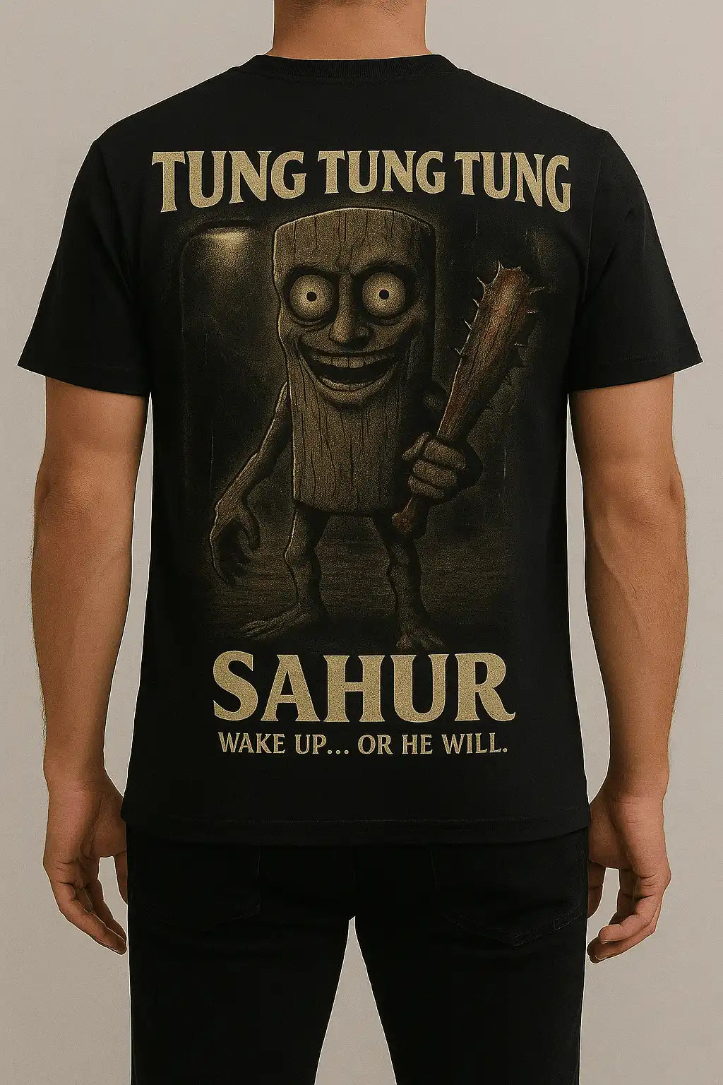 Tung Tung Sahur Horror Graphic T-Shirt – Limited Edition T-shirt – Streetwear | Italaco Black Back