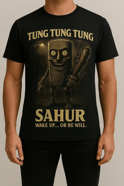 Tung Tung Sahur Horror Graphic T-Shirt – Limited Edition T-shirt – Streetwear | Italaco Black Front