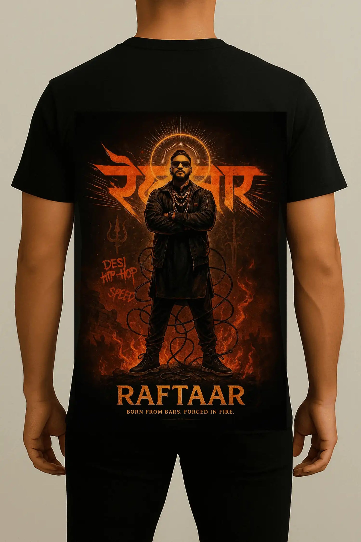 A Raftaar – Born From Bars Graphic T-Shirt (Limited Edition Drop) Black Back