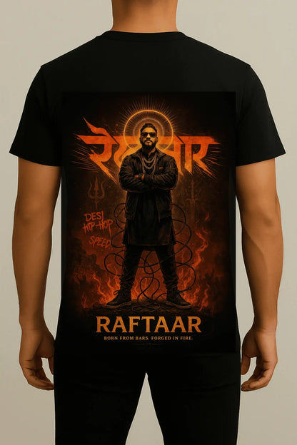 A Raftaar – Born From Bars Graphic T-Shirt (Limited Edition Drop) Black Back
