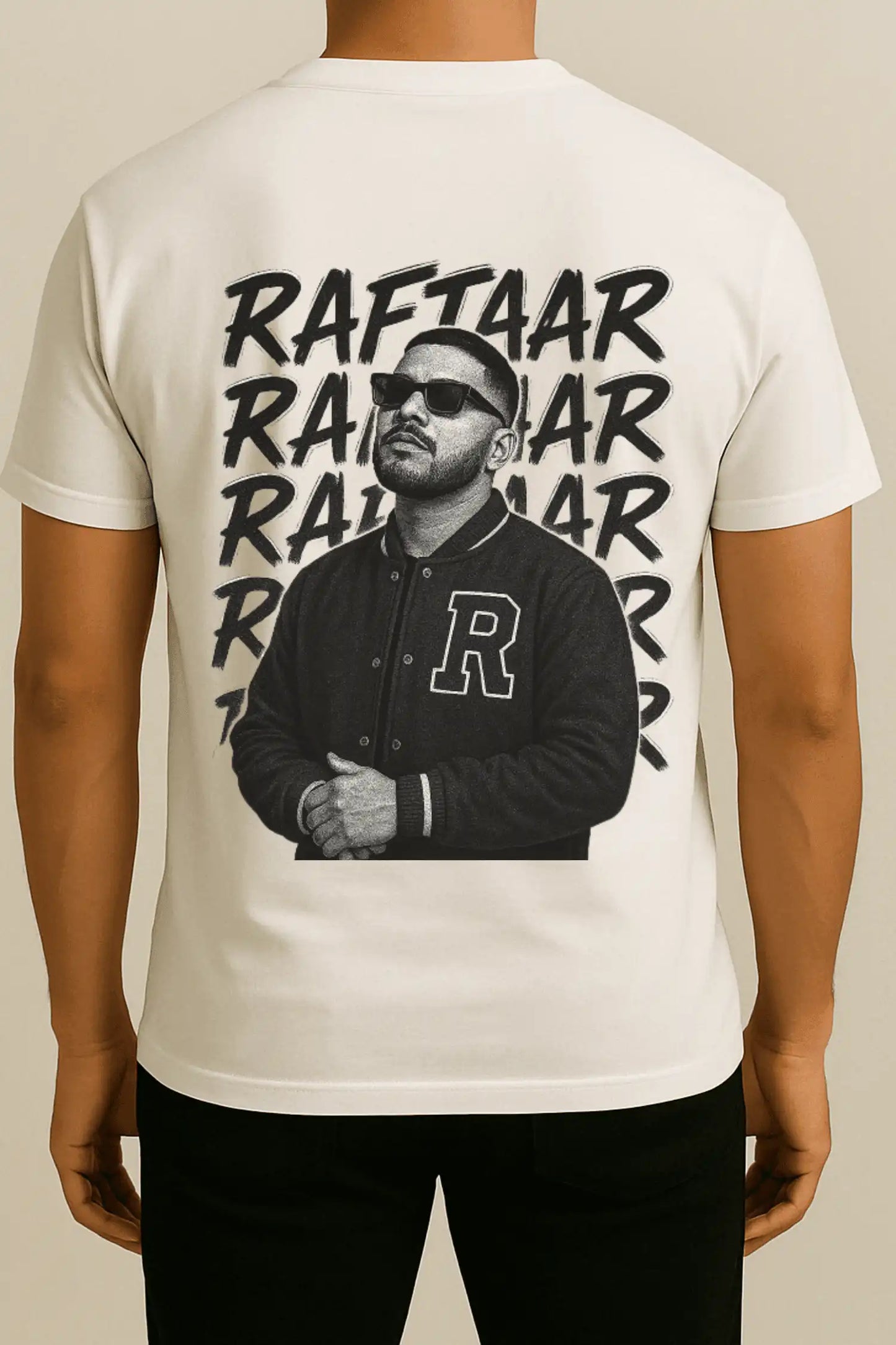 A Raftaar Graffiti T-shirt – Desi Hip-Hop Black & White Edition White Back
