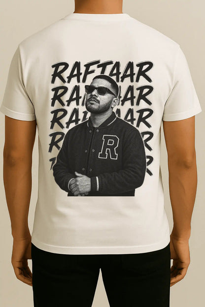 A Raftaar Graffiti T-shirt – Desi Hip-Hop Black & White Edition White Back