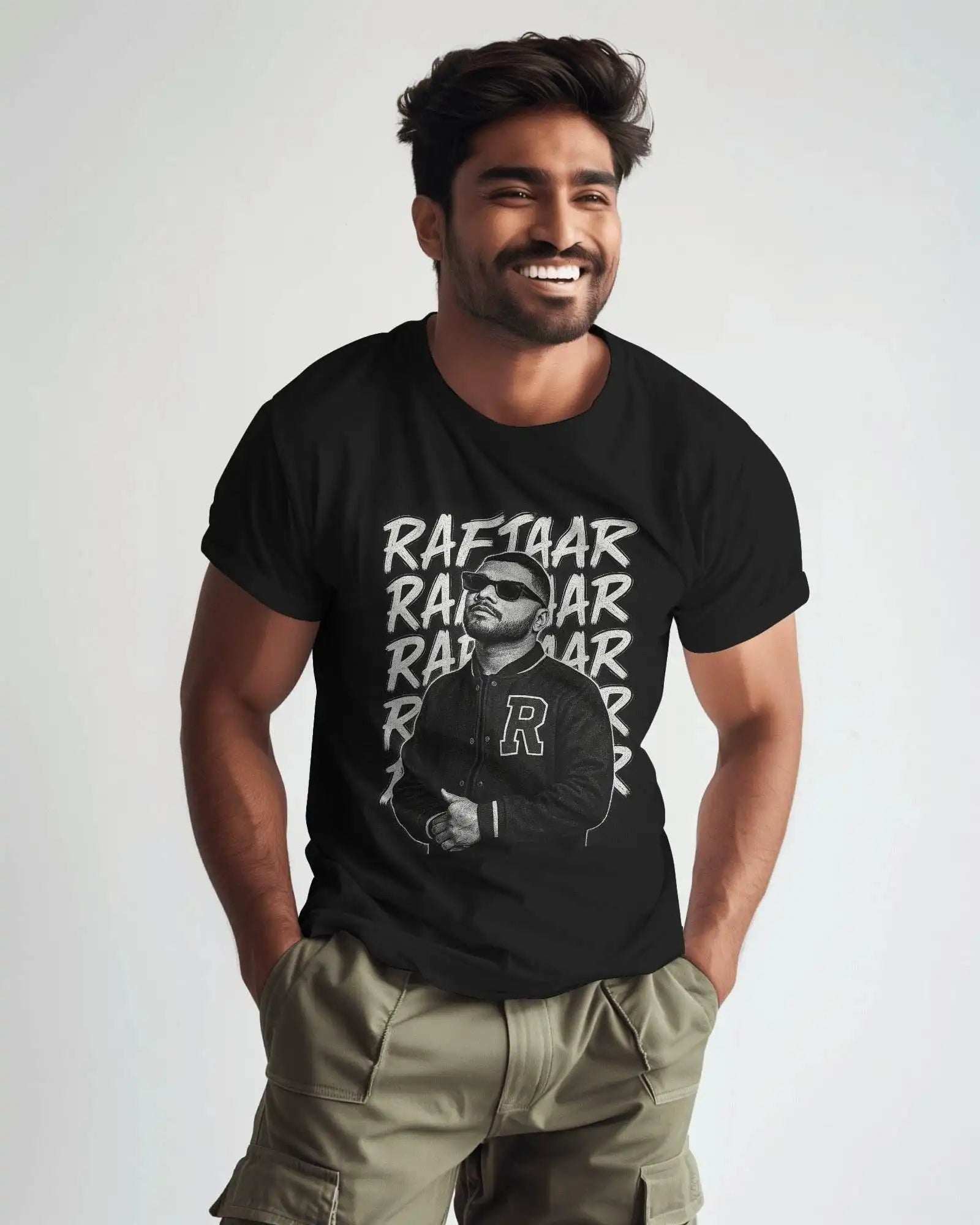A Raftaar Graffiti T-shirt – Desi Hip-Hop Black & White Edition